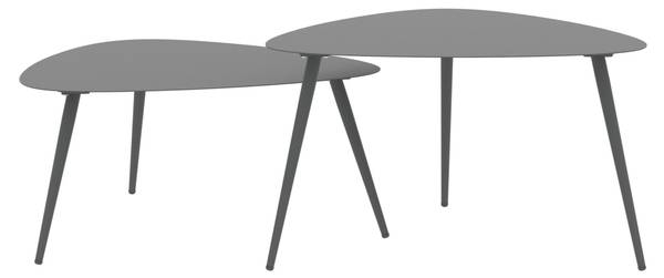 Couchtisch-Set Aymavilles 2-tlg. Grau - Stahl - 58 x 46 x 56 cm
