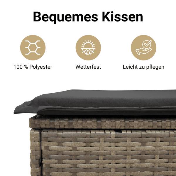 Garten-Lounge-Set (5-teilig) 3254827 Grau - Polyester - Stahl - 55 x 69 x 62 cm