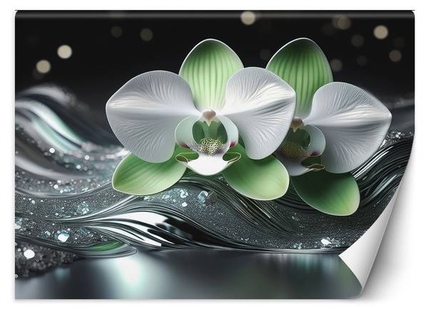 Fotobehang abstractie orchidee 450 x 315 cm