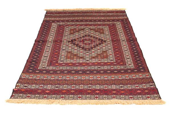 Handgewebt Kelimteppich Rot - Wolle - 115 x 1 x 183 cm