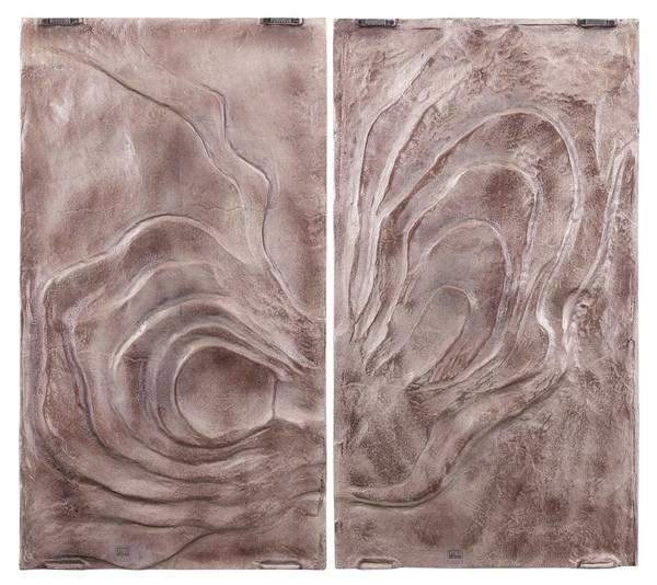 Wandpaneel ERIKE Braun - Metall - 3 x 90 x 100 cm