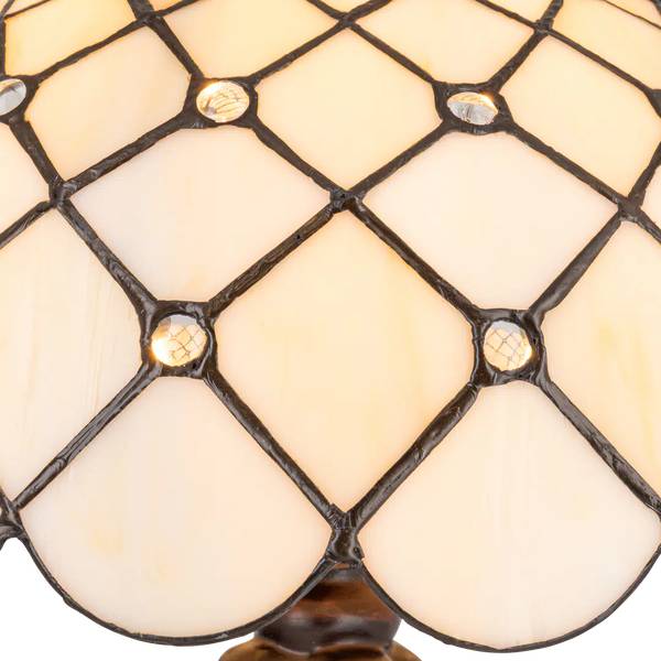 Tiffany Tischlampe 7021 Weiß - Glas - 30 x 47 x 30 cm