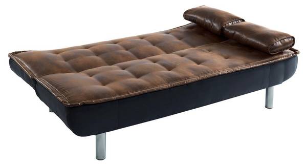 Schlafsofa MISHAN Braun - Textil - 190 x 89 x 96 cm