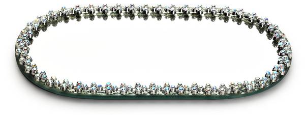 Dekoteller MARGOT Silber - Glas - 10 x 1 x 20 cm
