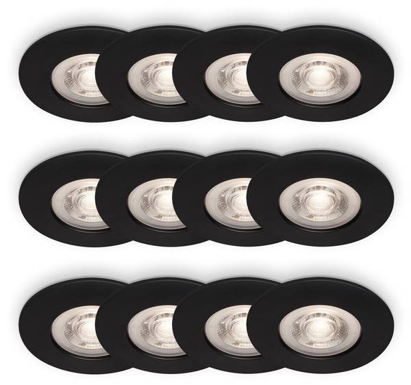 Einbauleuchten KULANA 12er Set Schwarz