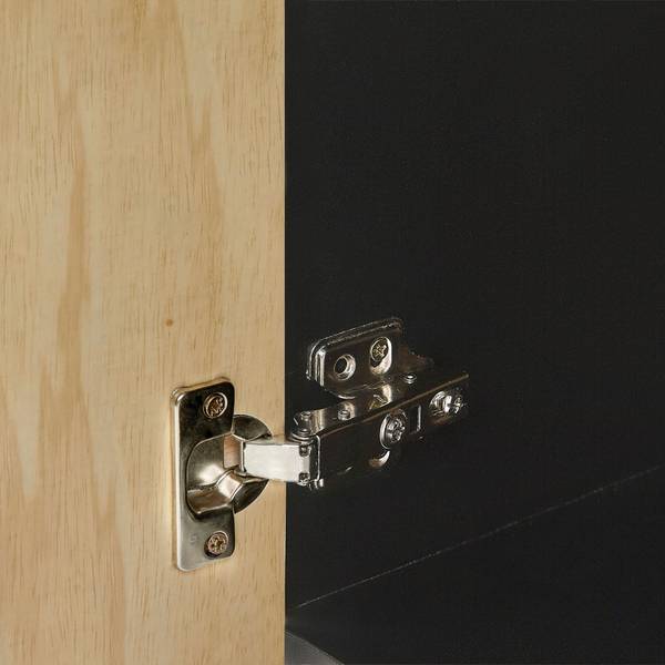 Sideboard DALCROSS Schwarz - Braun - Bambus - 80 x 80 x 43 cm