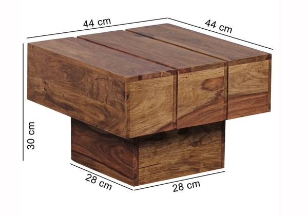 Beistelltisch STEFANO Sheesham Braun - Massivholz - 44 x 30 x 44 cm