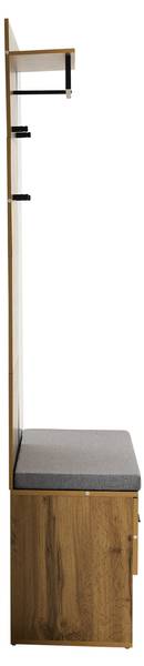 Garderoben-Set Cronus Ⅰ Braun - Eisen - Spiegelglas - 39 x 190 cm