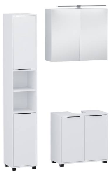 Badkamermeubelset Alina 59648 set van 3 wit - staal - 60 x 60 x 30 cm