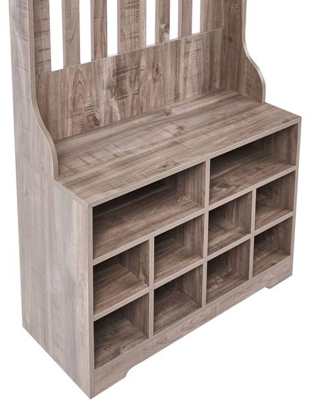 Schoenenkast DENILIQUIM bruin - plaatmateriaal op houtbasis - 80 x 170 x 35 cm