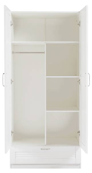 Kleiderschrank Finning Weiß - 2 Türen - 3