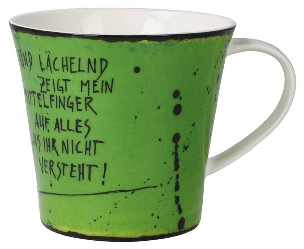 Tasse Frank Hummel Mittelfinger Porzellan - 11 x 10 x 13 cm