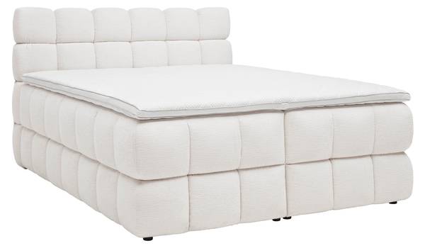 Boxspringbett BUBBLE BOX Weiß - Metall - Textil - Holz teilmassiv - 186 x 1 x 180 cm