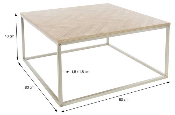 Table basse 490014710 Marron - Doré - Velours - 80 x 40 x 80 cm