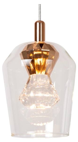 Suspension BERLIANE Aluminium - Verre clair - 13 x 165 x 13 cm