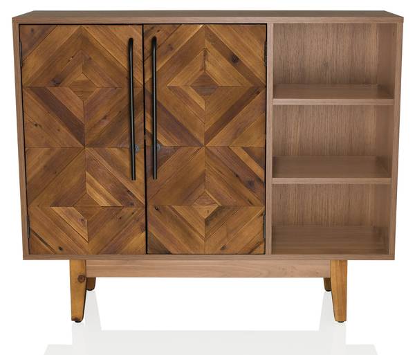 Commode SANTJAGO WOOD L Marron - Sapin - Aluminium - 95 x 80 x 32 cm