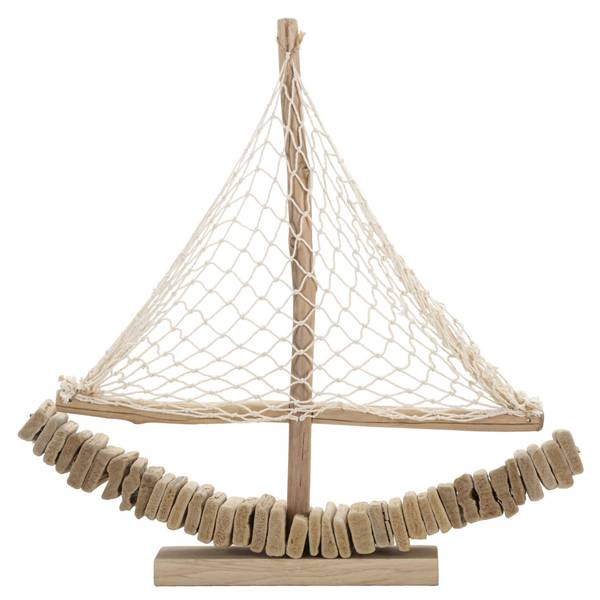 Skulptur Barca Nature Braun - Massivholz - 7 x 45 x 45 cm