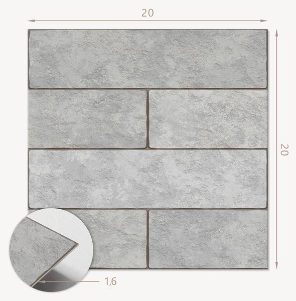 Vinylfliese Ziegel3D 20er-Set 20 x 20 cm
