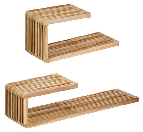 Bücherregal Josha 2er set Braun - Massivholz - 21 x 20 x 80 cm