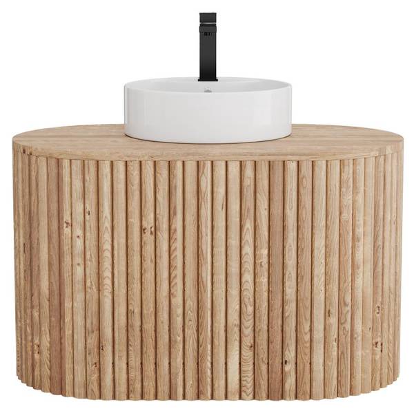 Einzelwaschtisch TOWARI Beige - Holz teilmassiv - 50 x 56 x 90 cm