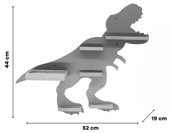 Wandregal Dinosaurier Grün - Holzwerkstoff - 52 x 44 x 19 cm