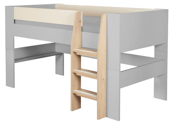 Jugendbett Loft Beige - Massivholz - 114 x 117 x 207 cm
