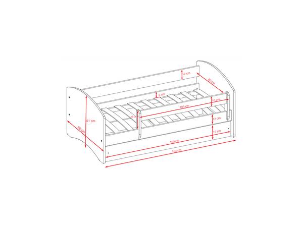 Kinderbett Spiderman Blau - 90 x 164 cm
