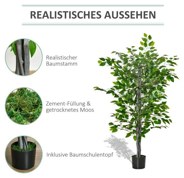 Kunstmatige ficusboom 830-432 groen - kunststof - 15 x 135 x 15 cm