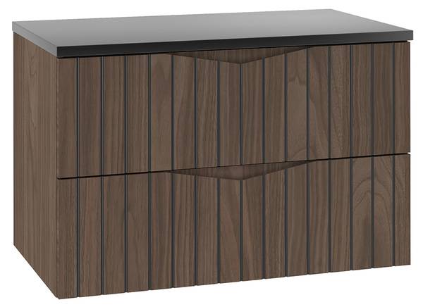 Waschtischunterschrank Siena Braun - Holzwerkstoff - 81 x 53 x 47 cm