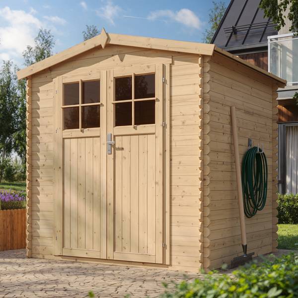 Gartenhaus M343F Beige - Fichte - 200 x 218 x 200 cm