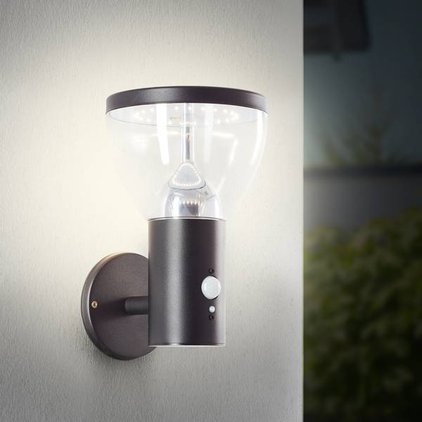 LED Außen Wandlampe, Solar, Schwarz - Metall - 16 x 25 x 18 cm