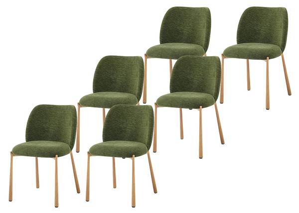 Stuhl JIZAK 6er-Set Grün - Textil - 47 x 79 x 58 cm