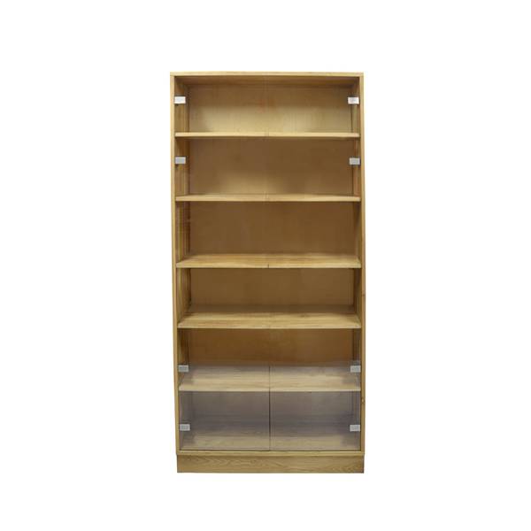 Eiche Bücherschrank mit Regale ANDORA Braun - Eiche - Klarglas - 100 x 200 x 40 cm