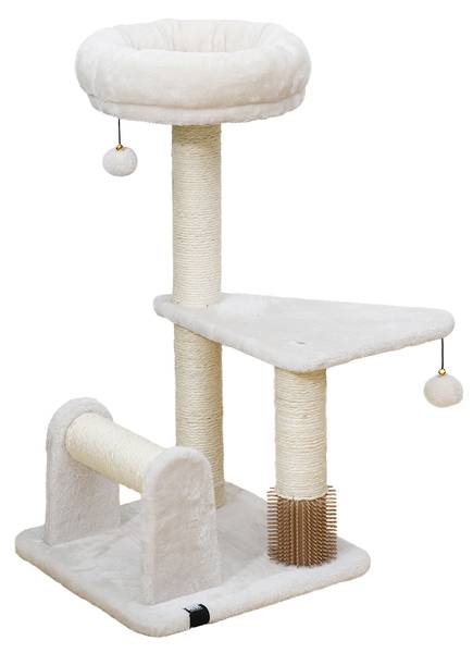 Kratzbaum Florida Weiß - Holzwerkstoff - 38 x 69 x 38 cm