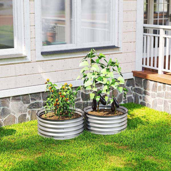 Hochbeet 845-979V00SR Silber - Metall - 60 x 30 x 60 cm