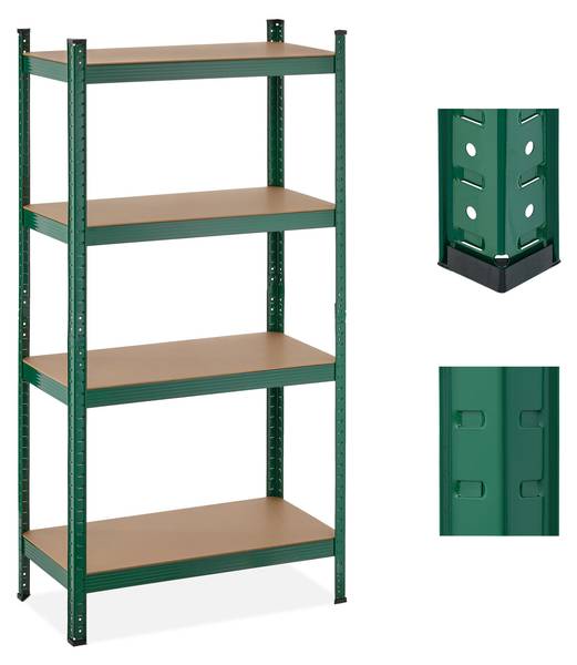 Stellingkast groen met 4 planken bruin - groen - staal - 80 x 156 x 40 cm