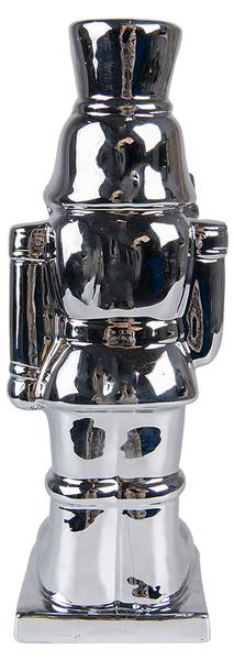 Figur Nussknacker Weihnachten-Julian Silber - Porzellan - 7 x 23 x 8 cm