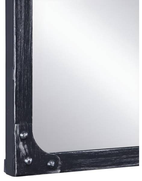 Wandspiegel MAASTRICHT Schwarz - Metall - Holz teilmassiv - 140 x 75 x 4 cm