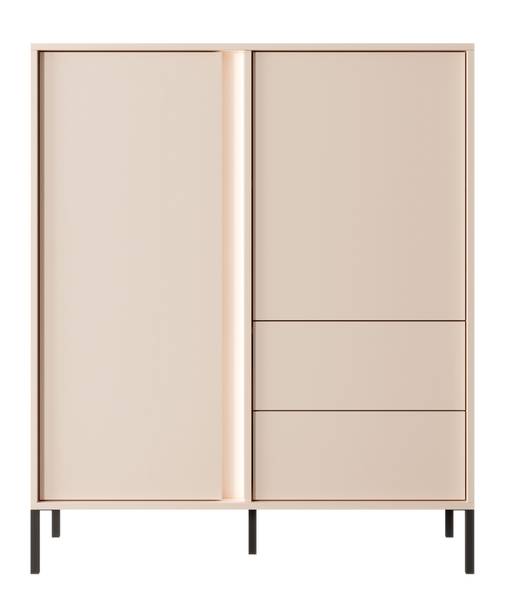 Commode DAST 2D2S LED Beige - ABS - Mélamine - 104 x 124 x 40 cm