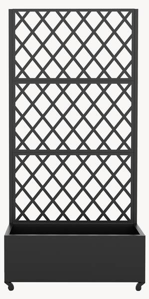 Blumenkasten Malja Schwarz - Stahl - 82 x 190 x 38 cm