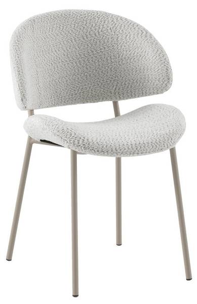 Stühle 11652 4er-Set Weiß - Chenille - Webstoff - 54 x 80 x 55 cm