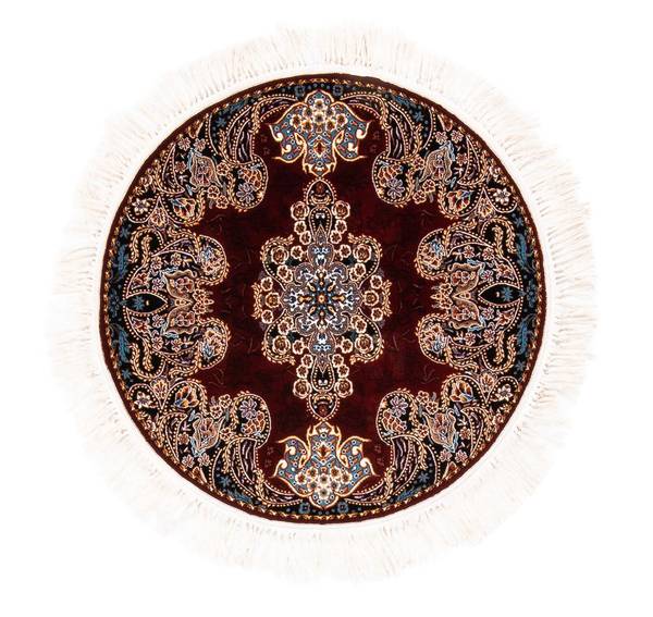 Orientteppich Nika Rot - Naturfaser - 150 x 1 x 150 cm