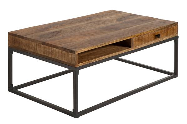 Couchtisch IRON CRAFT Braun - Mango - 100 x 40 x 60 cm
