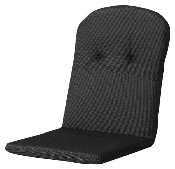 Wannensitzkissen Rib 4er-Set Schwarz - Textil - 96 x 5 x 45 cm