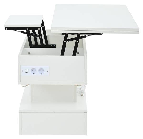 Table Basse Hermes Ⅵ Blanc - Bois manufacturé - 50 x 64 x 100 cm