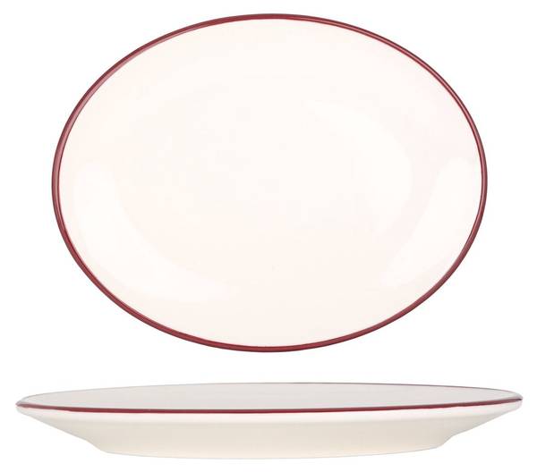 Assiette de service Linea Burgundy 2 él. Porcelaine - 20 x 1 x 20 cm