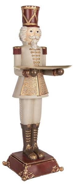 Decoratie Notenkraker Xmas&Aron grijs - kunststof - 20 x 61 x 18 cm