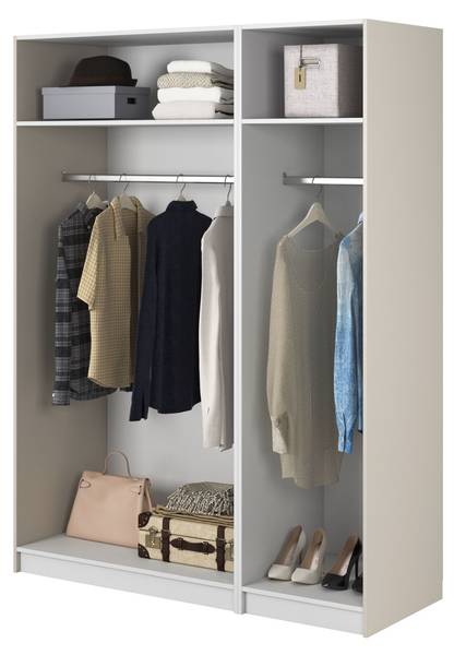 Kleiderschrank MOONIR Taupe - 3 Türen