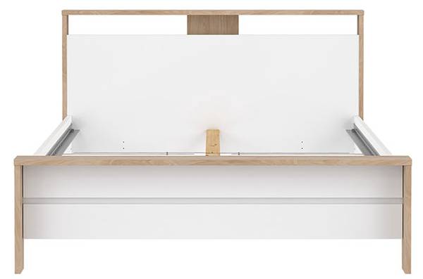 Bett Next Weiß - Holz teilmassiv - 151 x 93 x 225 cm