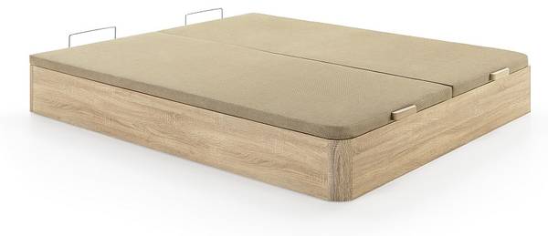 Matratze und Bettgestell mit Lattenrost Braun - Weiß - Textil - Holz teilmassiv - 180 x 30 x 200 cm